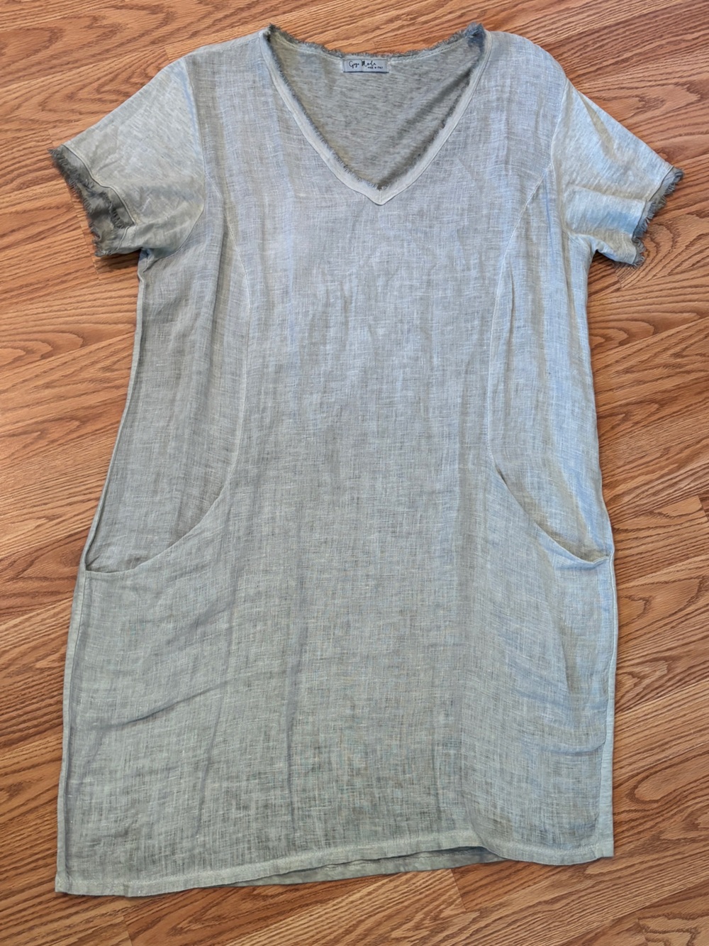 Sage Linen Shift Dress